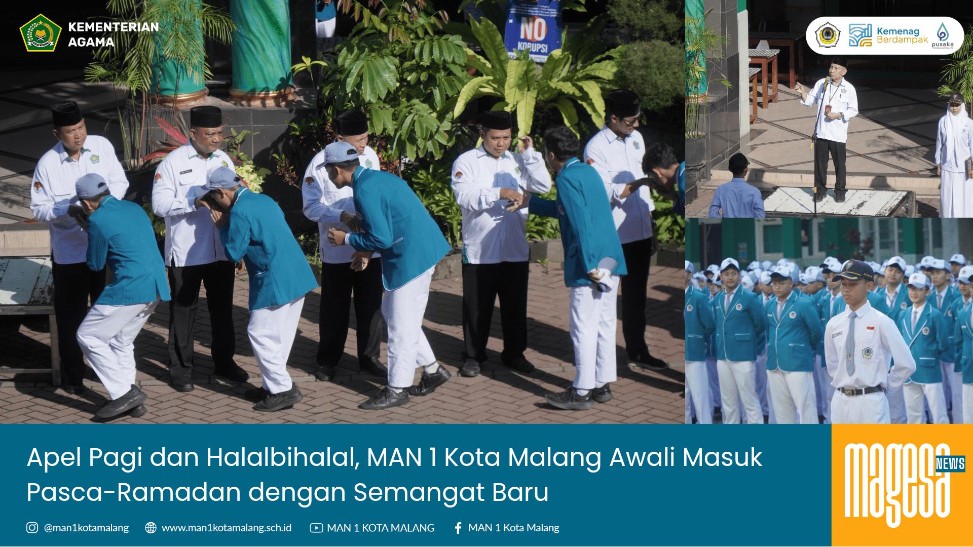 Apel Pagi dan Halalbihalal, MAN 1 Kota Malang Awali Masuk Pasca-Ramadan dengan Semangat Baru