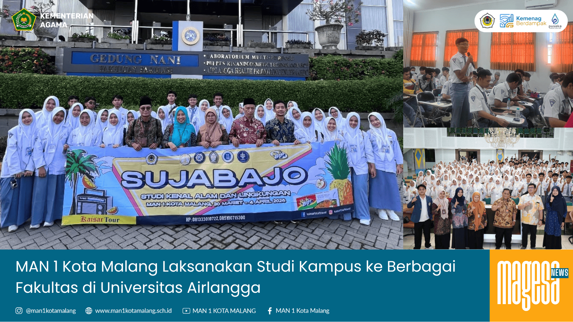 MAN 1 Kota Malang Laksanakan Studi Kampus ke Berbagai Fakultas di Universitas Airlangga