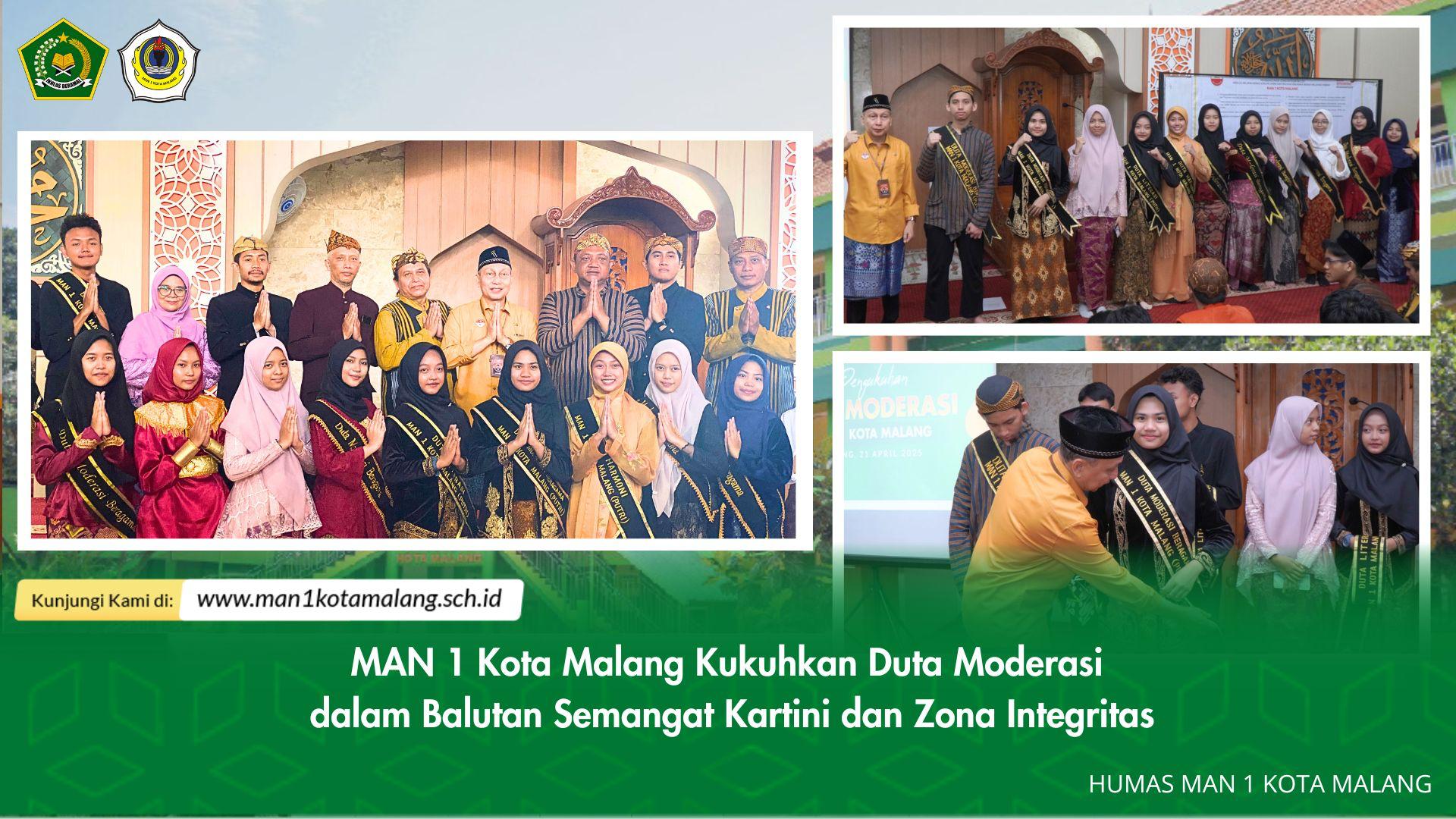 MAN 1 Kota Malang Kukuhkan Duta Moderasi  dalam Balutan Semangat Kartini dan Zona Integritas