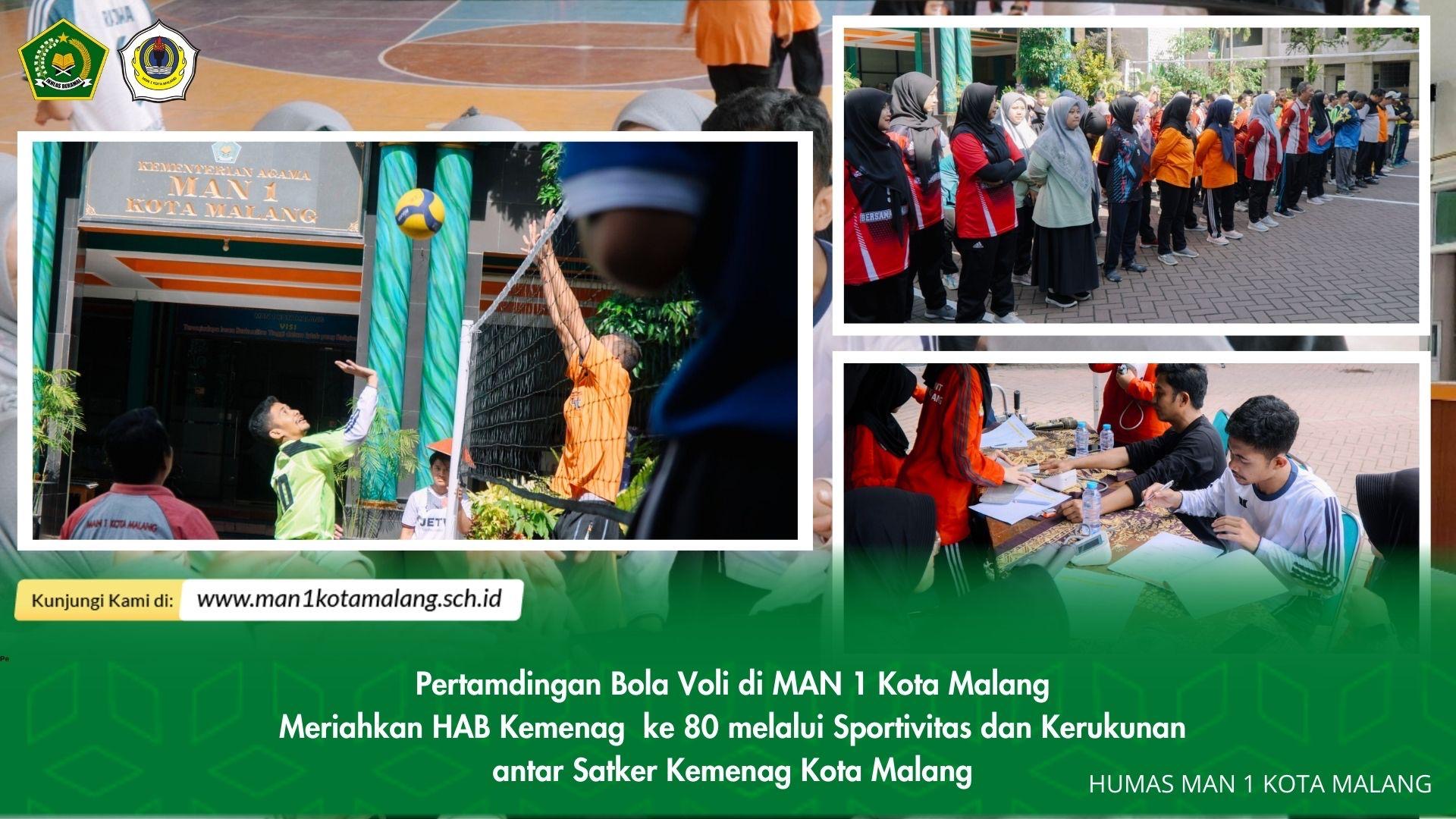 Pertandingan Bola Voli antar Satuan Kerja Kementerian Agama Kota Malang digelar dengan penuh sportivitas