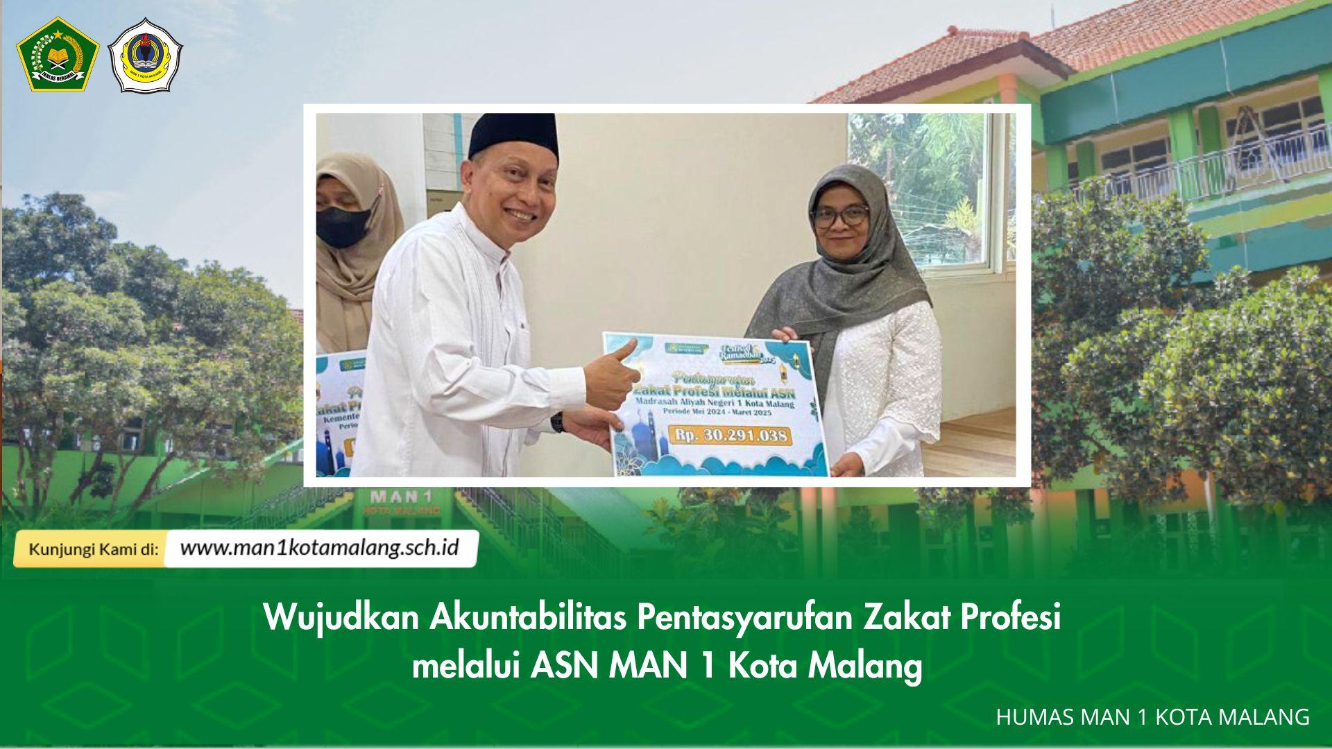 Wujudkan Akuntabilitas Pentasyarufan Zakat Profesi  melalui ASN MAN 1 Kota Malang