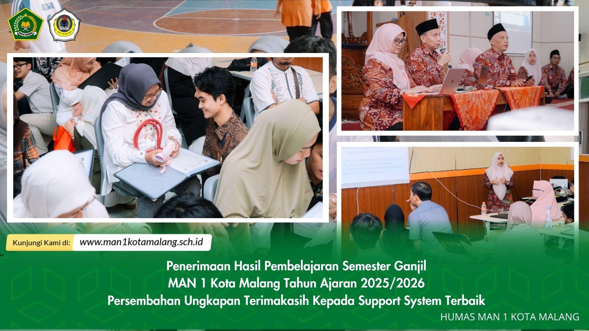 Pengambilan Rapor Bernuansa Berbeda, Siswa MAN 1 Kota Malang Hadirkan Persembahan Berintegritas untuk Orang Tua