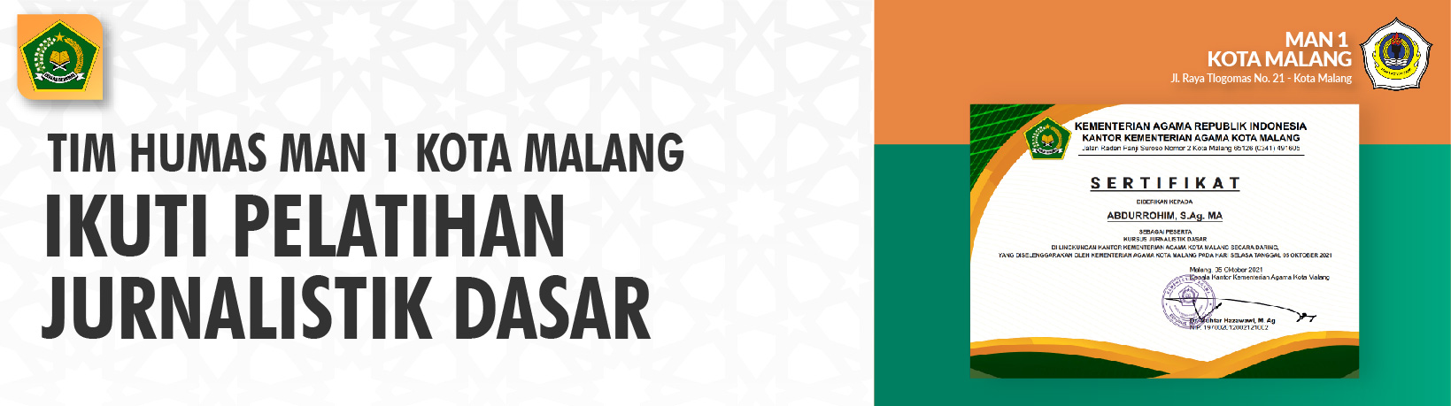 TIM HUMAS MAN 1 KOTA MALANG  IKUTI PELATIHAN JURNALISTIK DASAR 