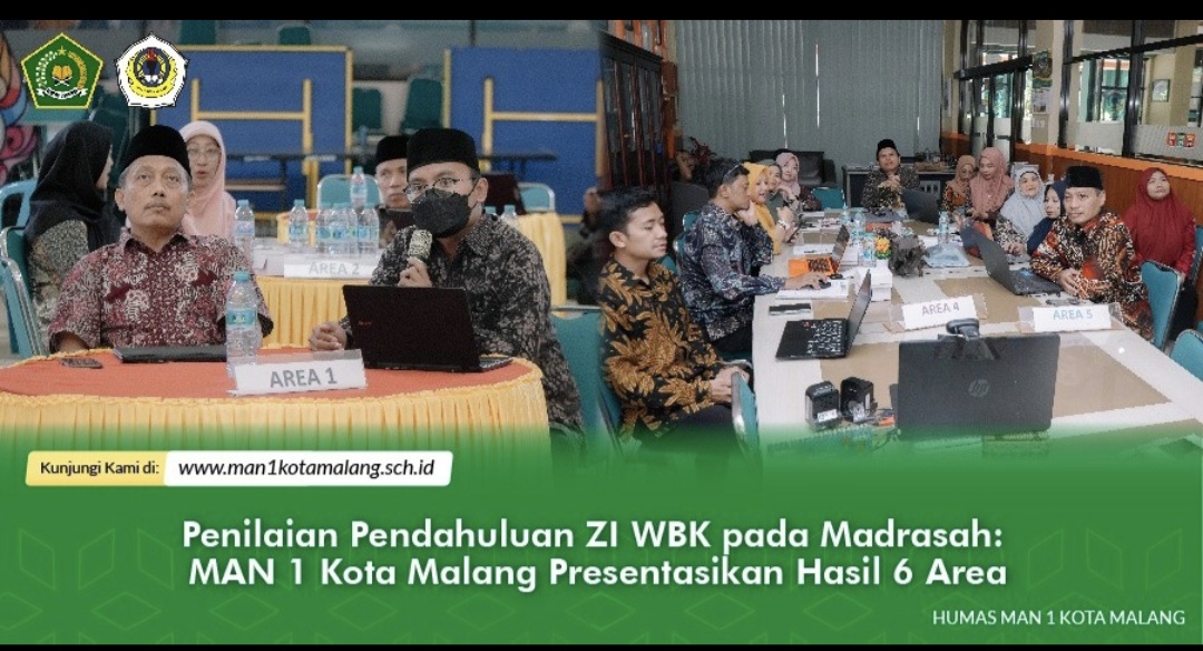 Penilaian Pendahuluan ZI WBK pada Madrasah: MAN 1 Kota Malang Presentasikan Hasil 6 Area