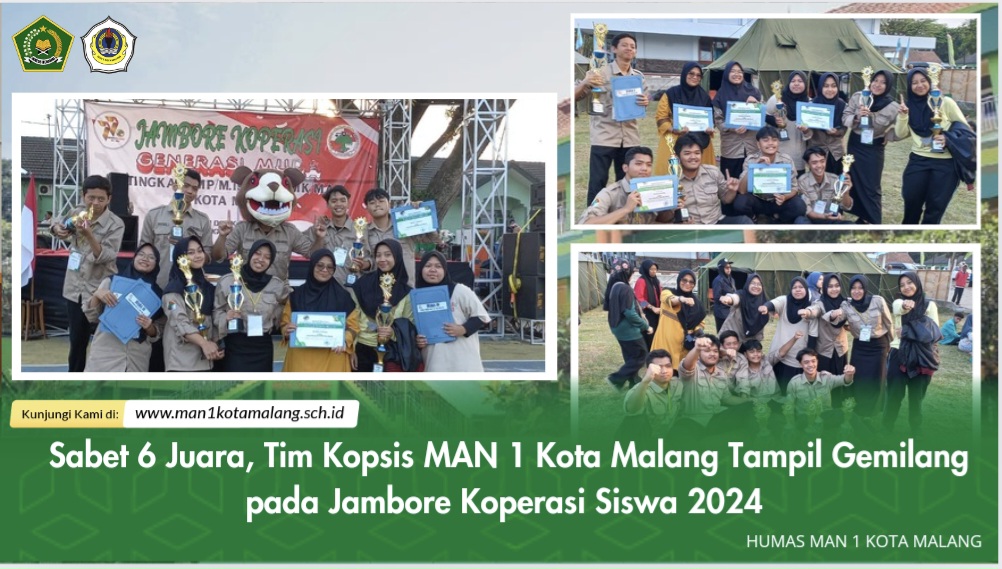 Sabet 6 Juara, Tim Kopsis MAN 1 Kota Malang Tampil Gemilang pada Jambore Koperasi Siswa 2024