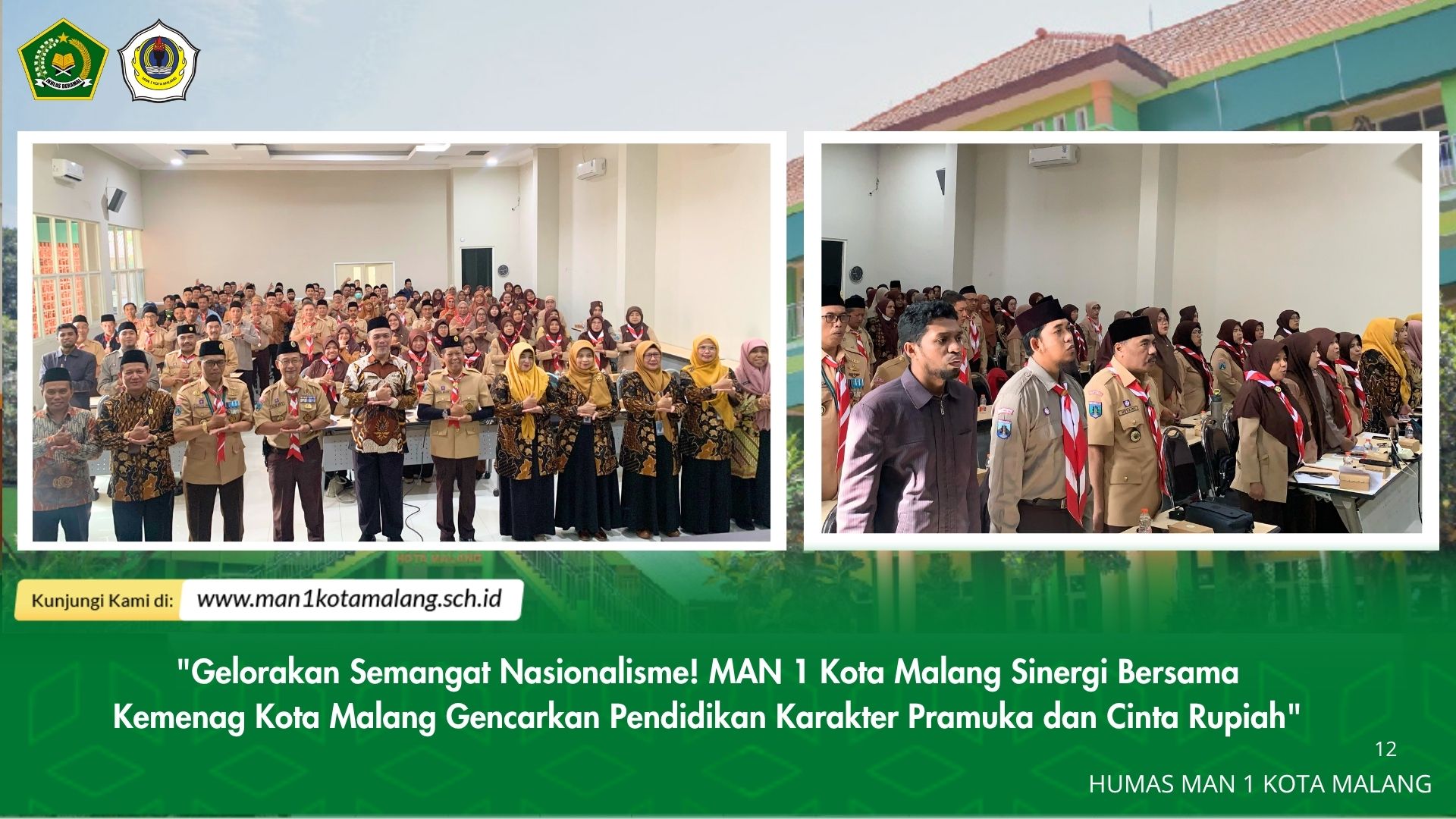 “Gelorakan Semangat Nasionalisme! MAN 1 Kota Malang Sinergi Bersama Kemenag Kota Malang Gencarkan Pendidikan Karakter Pramuka dan Cinta Rupiah