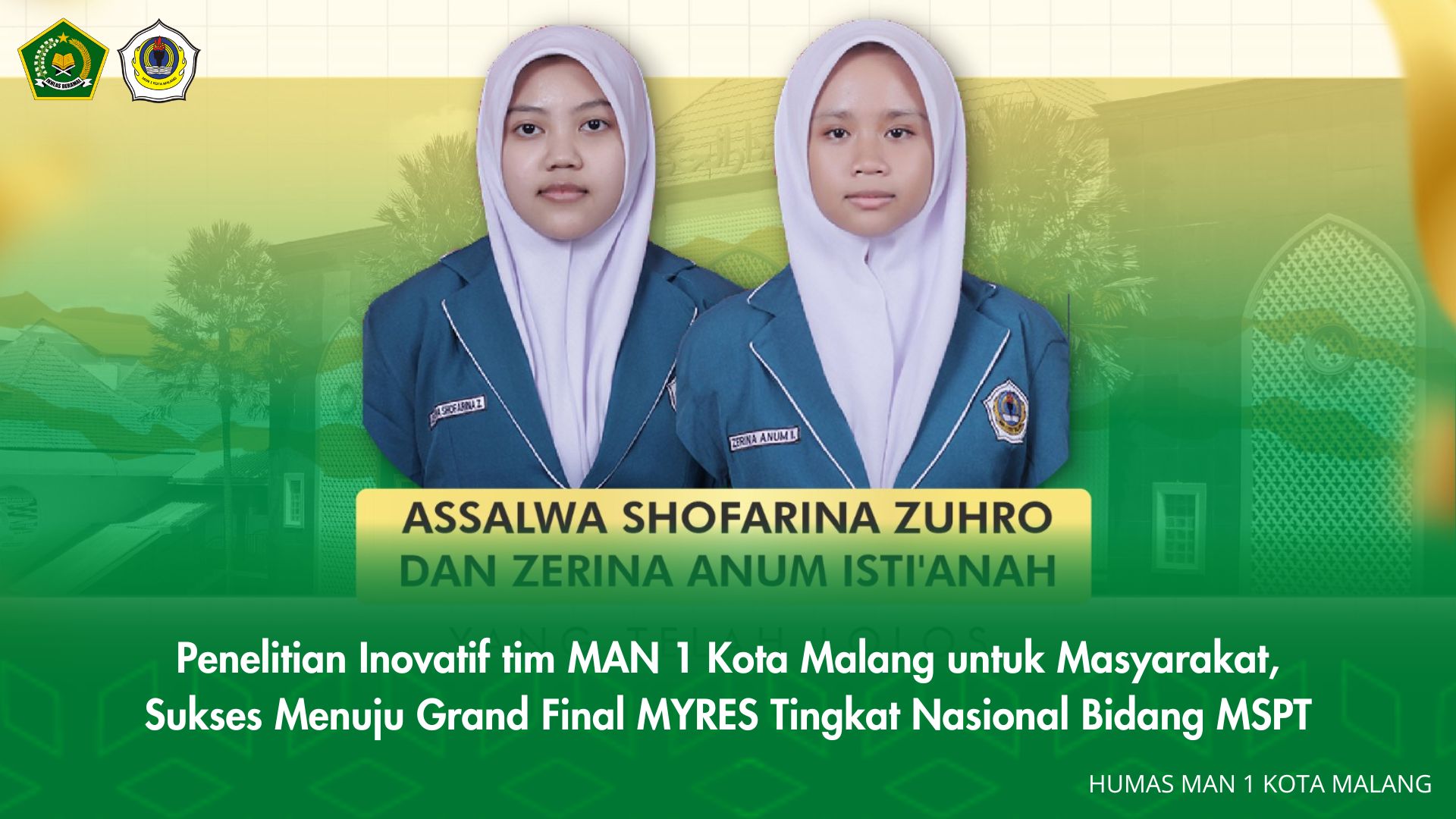 Penelitian Inovatif tim MAN 1 Kota Malang untuk Masyarakat,  Sukses Menuju Grand Final MYRES Tingkat Nasional Bidang MSPT