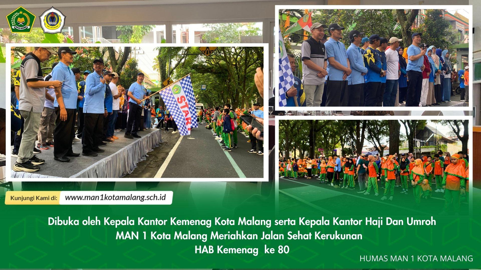 MAN 1 Kota Malang Meriahkan Jalan Sehat Kerukunan HAB Kemenag ke-80