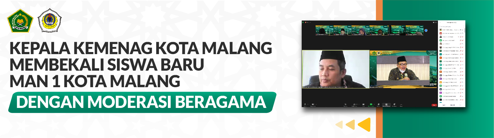 KEPALA KEMENAG KOTA MALANG MEMBEKALI SISWA BARU  MAN 1 KOTA MALANG DENGAN MODERASI BERAGAMA 