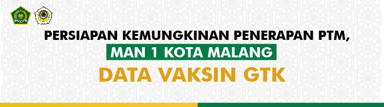 PERSIAPAN KEMUNGKINAN PENERAPAN  PTM, MAN 1 KOTA MALANG DATA VAKSIN GTK