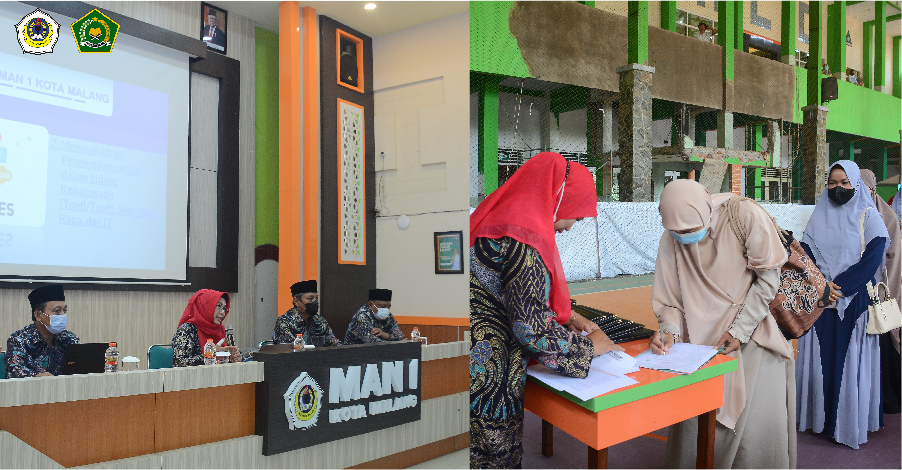 PEMBELAJARAN SEMESTER GENAP TAPEL 2021/2022 USAI, MAN 1 KOTA MALANG GELAR PENERIMAAN RAPOR 